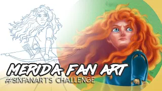 Merida: Six Fan Arts Challenge (Disney Princesses version) | Timelapse Video