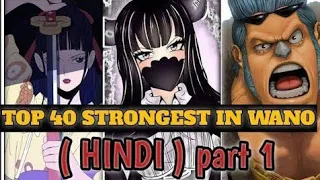 ONE PIECE | TOP 40 strongest characters in wano ( in HINDI )| PART 1| upto chapter 1019