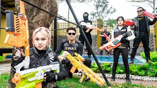 LTT Nerf War : Female Mercenary Squad SEAL X Warriors Nerf Guns Fight Criminal Factions Dr Lee