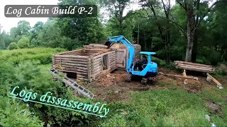 Renovating a 128 year old forgotten log cabin (part2) - Logs disassembling