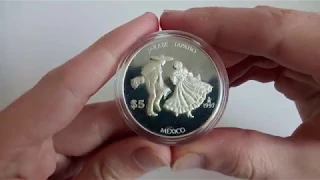 🚩 NOTICIA URGENTE !!!!  5 pesos de plata JARABE TAPATIO 1997 | ONZAS El Mundo de las Monedas