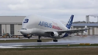 Airbus Beluga A300B4-608ST Super Transporter Wet Runway Take-off Hamburg XFW F-GSTC