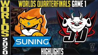 SN vs JDG Highlights Game 1 | Quarterfinals Worlds 2020 Playoffs | Suning vs JD Gaming G1