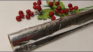 Ягодки из КУХОННОЙ ФОЛЬГИ - ЭФФЕКТ ПОТРЯСАЮЩИЙ. декор дома DIY .ADDED GLITER TO THE ALUMINUM FOIL...