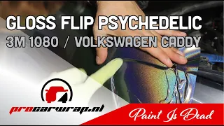 VOLKSWAGEN CADDY auto wrapped in 3M Wrap Series 1080 GLOSS FLIP PSYCHADELIC