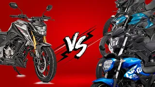 HONDA CB300F TWISTER VS GIXXER 250 VS FZ 25 VS PULSAR N250 VS DOMINAR 400 COMPARATIVA FICHA TECNICA