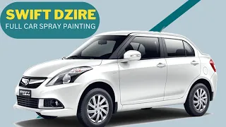 Swift dzire full car spray painting| pearl arctic white| #luxuriant #car #spray