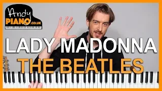 THE BEATLES - LADY MADONNA Piano Tutorial EASY + AS THE RECORD