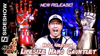 Hot Toys Life Size Nano Gauntlet Hulk Version Avengers Endgame w/ Infinity Gauntlet Comparison