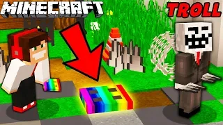 99% TROLLI NIE WIDZI TĘCZOWEJ KLAPY W MINECRAFT?! || GPLAY PRANKUJE TROLLI?