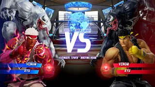 Venom & Ryu VS Venom & Ryu (Very Hard) - Marvel vs Capcom | 4K Gameplay