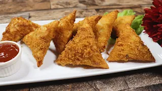 Best Crispy Chicken Tikka Samosa Recipe |Bakery Style Crispy Chicken Samosa By Tasty Food With Maria