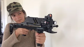 My wife shooting her Rapid Fire Tactical Crossbow