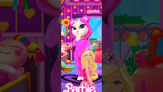 Barbie💞 Talking Angela makeover tutorial 💗😍 #mytalkingangela2 #barbie #viral