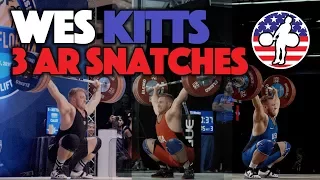 Wes Kitts 3x American Record Snatches (174kg, 175kg, 176kg) [4k 60]