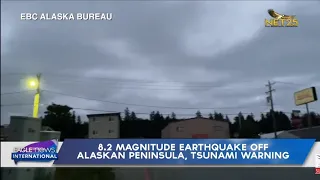 8.2 magnitude earthquake off Alaskan peninsula, tsunami warning