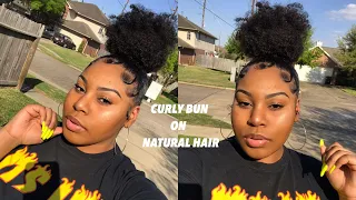 SLEEK TOP KNOT BUN ON NATURAL HAIR + Edges! 2019