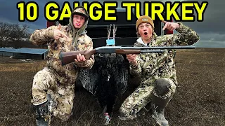 Hunting TURKEYS With The BIGGEST Shotgun I OWN!! (10 yard shot)