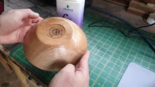 Wood Turning Ash Bowl With Milliput Inlay