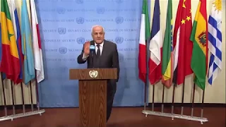 Riyad Mansour (Palestine) on the Middle East - Security Council Media Stakeout (08 December 2017)