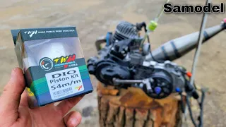 Port timing, compression ratio, squish двухтактного двигателя Honda Dio 120cc TWH