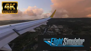 MICROSOFT FLIGHT SIMULATOR 2020 - SUNSET LANDING AT BILBAO AIRPORT (SPAIN) - 4K