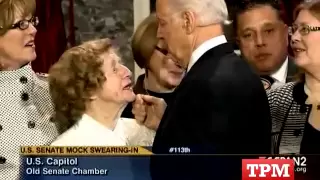 Joe Biden Works The Room At Senate Swearing In Ceremony