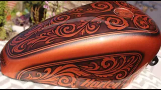 Custom Painted Harley-Davidson fuel Tank #hancrafted #indian