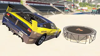 Car Trampoline Madness #1 – BeamNG Drive Crashes | CrashBoomPunk