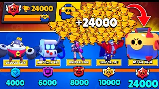 NONSTOP to 24000 TROPHIES Without Collecting TROPHY ROAD + Free Brawler - Brawl Stars