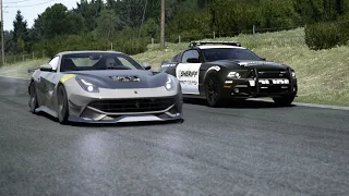 Ferrari F12 Berlinetta TDF Tuning Twin Turbo vs MPW Ford Mustang Police Patrol