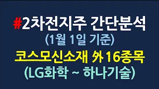 요청 2차전지주 간단분석_1월1일