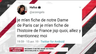 "Les Grandes Gueules": incendie de Notre-Dame, gros malaise à l'UNEF