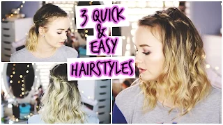 3 Quick & Easy Hairstyles || School, Work, Everyday