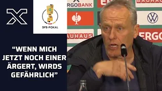 "Vorsicht!" Christian Streich reagiert auf "gefährliche" Frage | SC Freiburg - RB Leipzig 3:5 n.E.