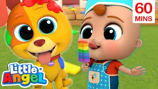 How To Make Rainbow Ice Cream🍦 | Bingo and Baby John | Little Angel Nursery Rhymes and Kids Songs