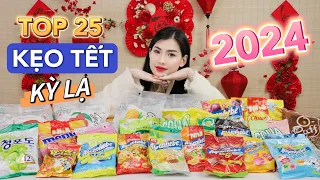 TOP 25 Loại kẹo Tết KỲ LẠ TẾT 2024 | Muối ớt? Muối lắc? Sả chanh? Cafe Phố? Marshmallow Xoài...