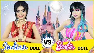Beauty Battle - INDIAN Doll vs FOREIGNER Doll Makeup Challenge | Anaysa