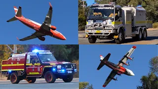 42 Emergency Vehicles Responding to Bush Fire in Bedfordale, Western Australia - 22 March 2024