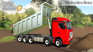 Farming Simulator 19 - MERCEDES ACTROS TIPPER Transports The Dirt From The Construction Site