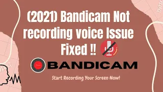 2021 Fix BandiCam Sound not recording problem | bandicam not recording Audio| Microphone not working