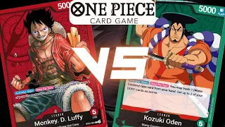 Kozuki Oden(Green) VS Monkey D. Luffy(Red) OPTCG BATTLE - ONE PIECE CARD GAME SET 1 GAMEPLAY