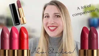NEW CHANEL Rouge Allure Velvet Lipsticks - 5 Shades & Lots of Comparisons!!!