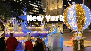 [4K]🇺🇸NYC Walk✨5th Ave Christmas Lights, Bergdorf Holiday Windows, Rockefeller Center | Nov 2021