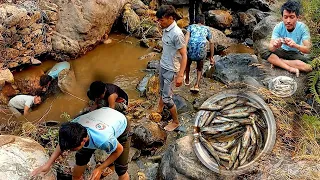 Himalayan River In Fishing of Nepal || Traditional Duwali Fishing || Cooking and eating village life