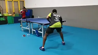 Training forehand drive with Aruna quadri