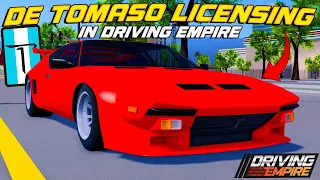 New DE TOMASO Licensing In Driving Empire! (Full Overview + Rating)