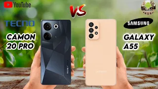 Tecno camon 20 pro Vs Samsung galaxy A55 camprision video @itallphones