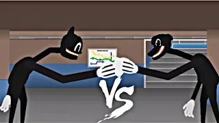 Cartoon Cat Vs. Cartoon Dog Stick nodes animation | Trevor Henderson Monster Battle