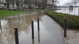 Hochwasser Koblenz Februar 2021, das Wasser steigt